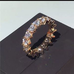 Rose gold promise infinity heart stone ring